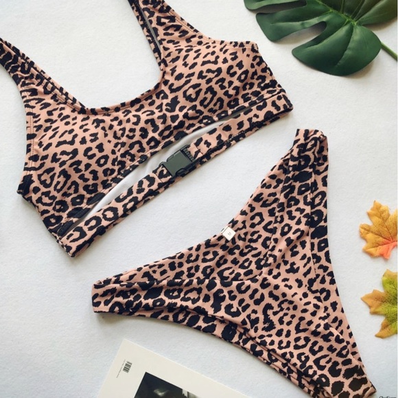 🔴Cheetah Bikini Pink Swim Suit Bathing Suit - Picture 2 of 4